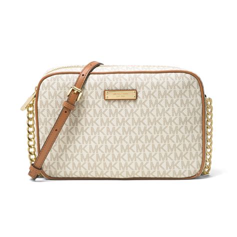 michael kors jet set large leather chain crossbody bag|michael kors jet set vanilla.